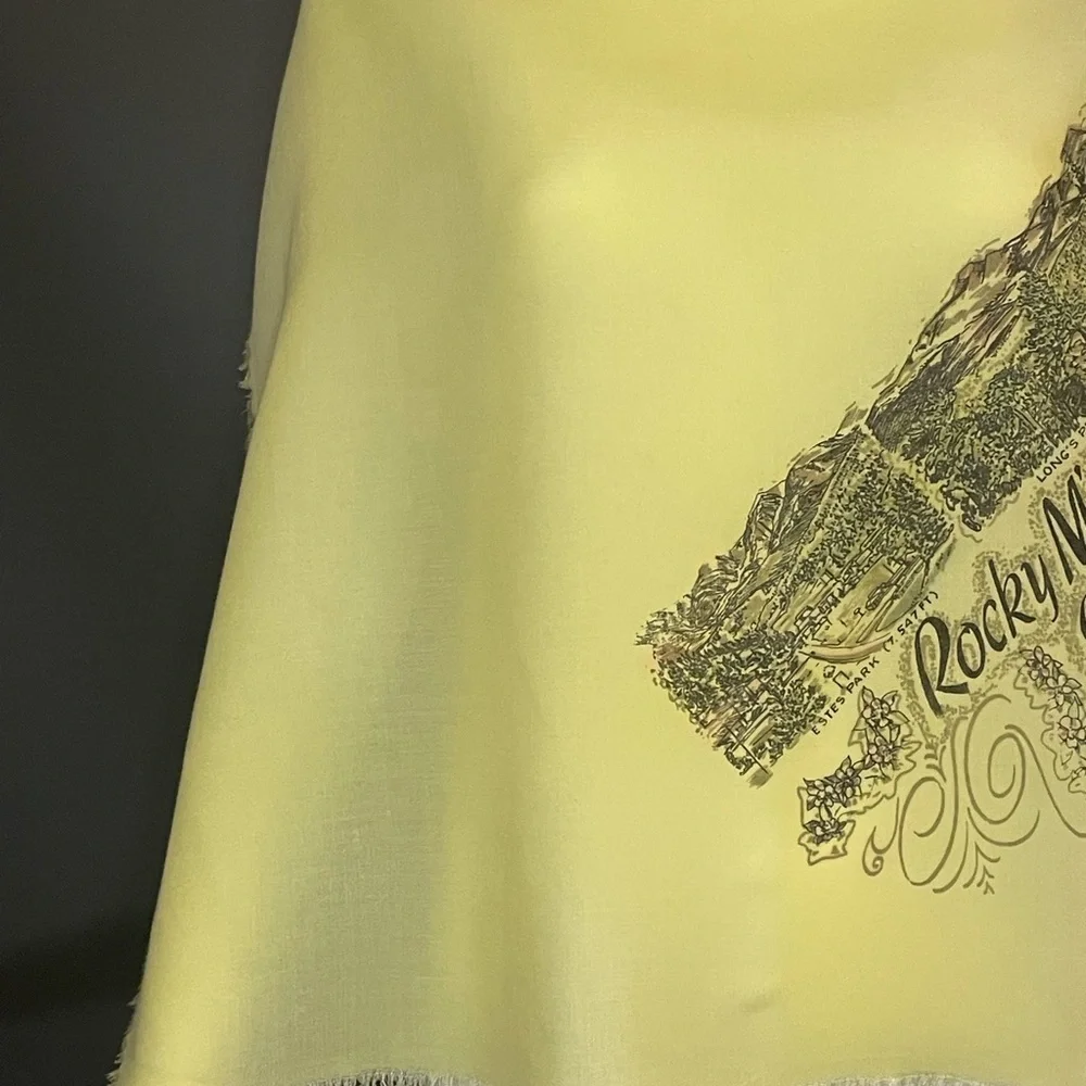 Vintage Rocky Mountain Park Souvenir Cotton Scarf 26 In Excellent Condition - Picture 6 of 9